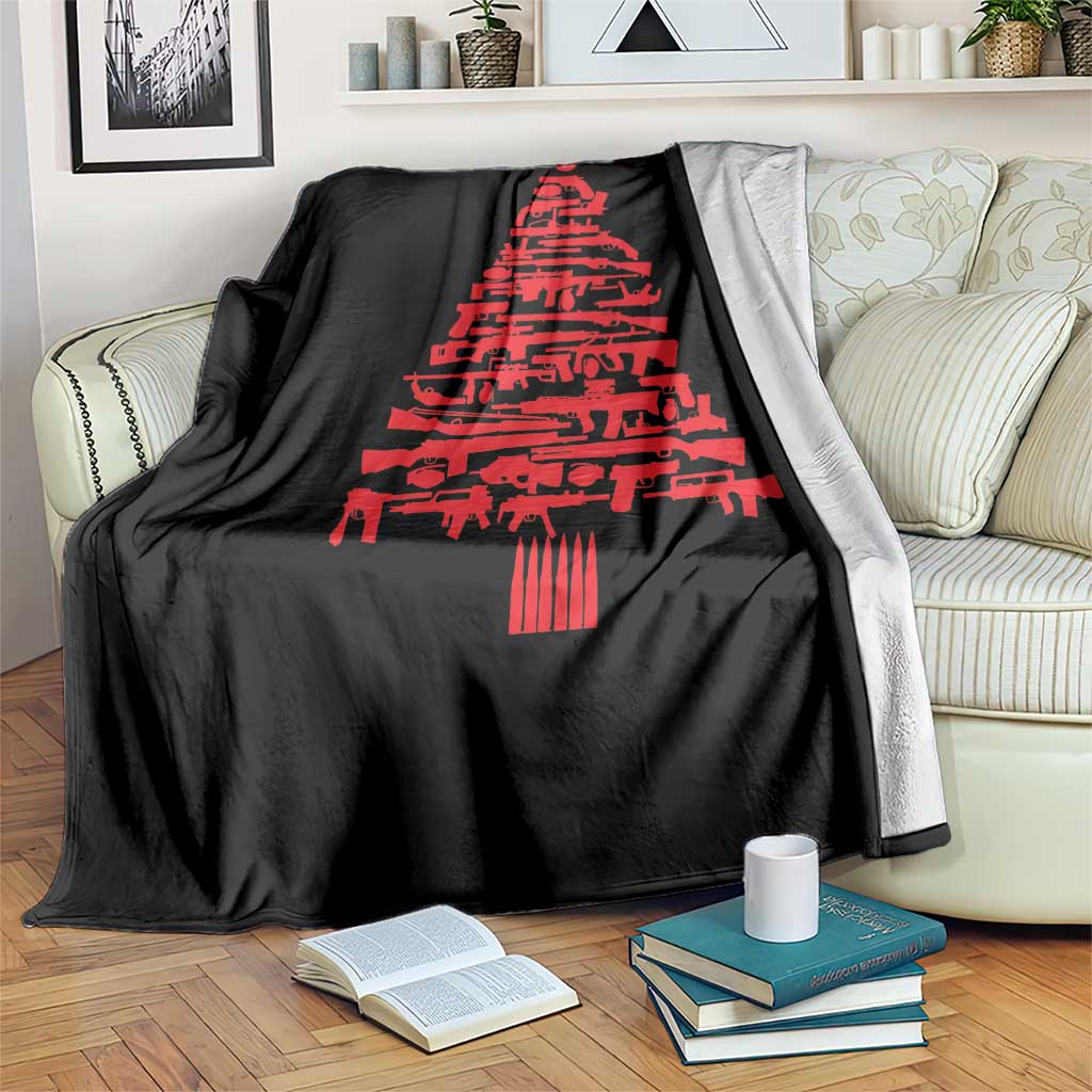 Funny Guns Christmas Throw Blanket 2nd Amendment Xmas Tree Gun Lovers TS10 Print Your Wear