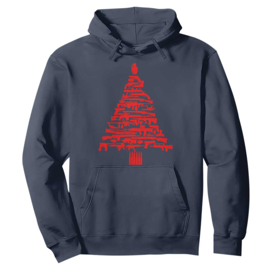 Funny Guns Christmas Hoodie 2nd Amendment Xmas Tree Gun Lovers TS10 Navy Print Your Wear