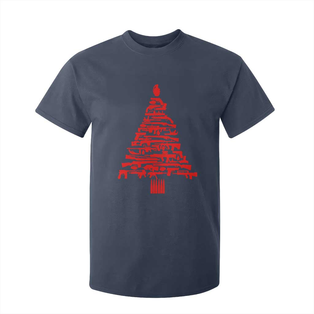 Funny Guns Christmas T Shirt For Kid 2nd Amendment Xmas Tree Gun Lovers TS10 Navy Print Your Wear