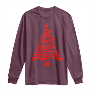 Funny Guns Christmas Long Sleeve Shirt 2nd Amendment Xmas Tree Gun Lovers TS10 Maroon Print Your Wear