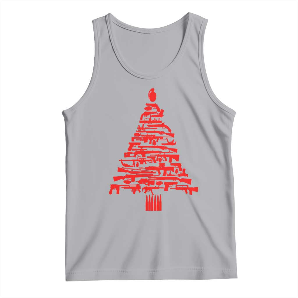 Funny Guns Christmas Tank Top 2nd Amendment Xmas Tree Gun Lovers TS10 Athletic Heather Print Your Wear