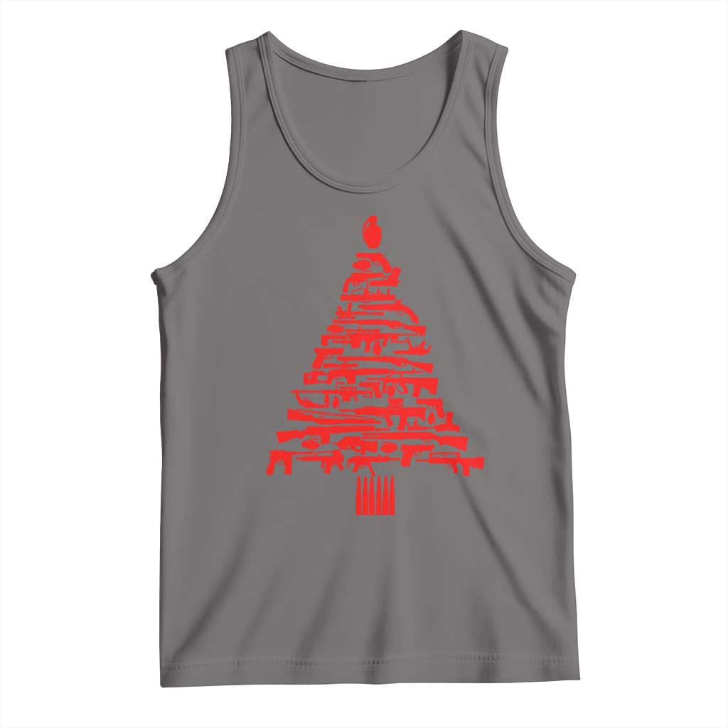 Funny Guns Christmas Tank Top 2nd Amendment Xmas Tree Gun Lovers TS10 Deep Heather Print Your Wear