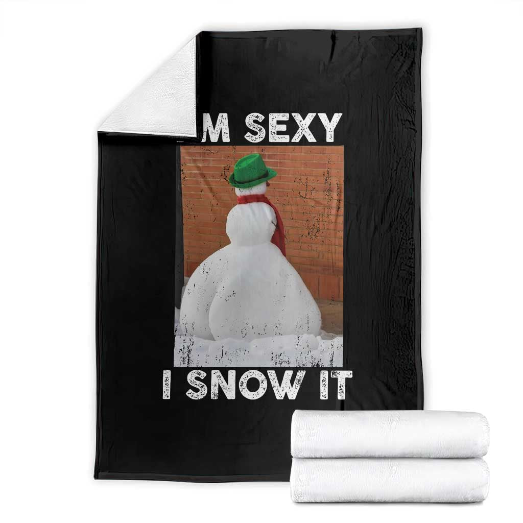 Sarcastic Snowman Throw Blanket Funny Christmas I'm Sexy and I Snow It TS10 Black Print Your Wear