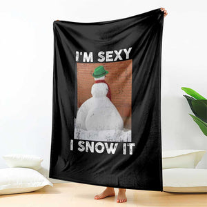 Sarcastic Snowman Throw Blanket Funny Christmas I'm Sexy and I Snow It TS10 Print Your Wear