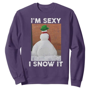 Sarcastic Snowman Sweatshirt Funny Christmas I'm Sexy and I Snow It TS10 Purple Print Your Wear