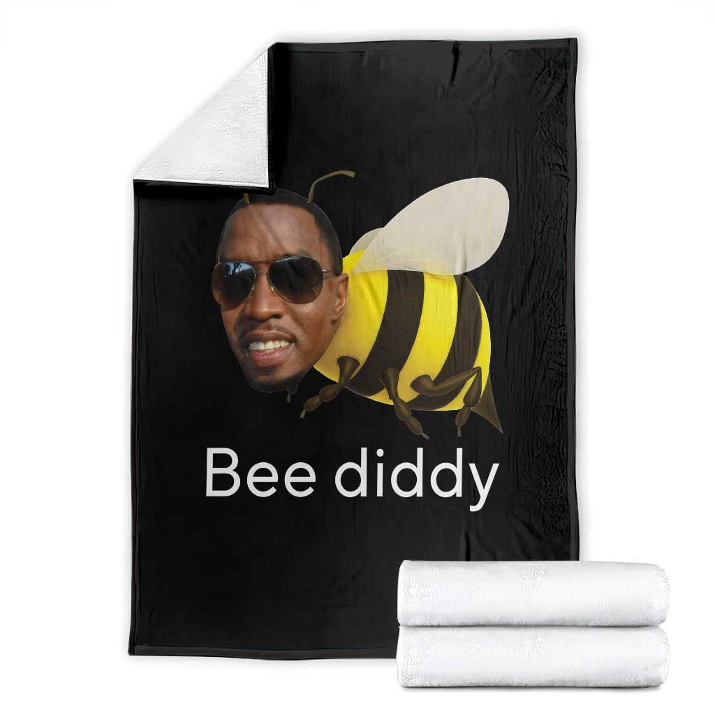 Bee Diddy Throw Blanket Funny Weirdcore Dark Humor Internet Memes Gen-Z TS10 Black Print Your Wear