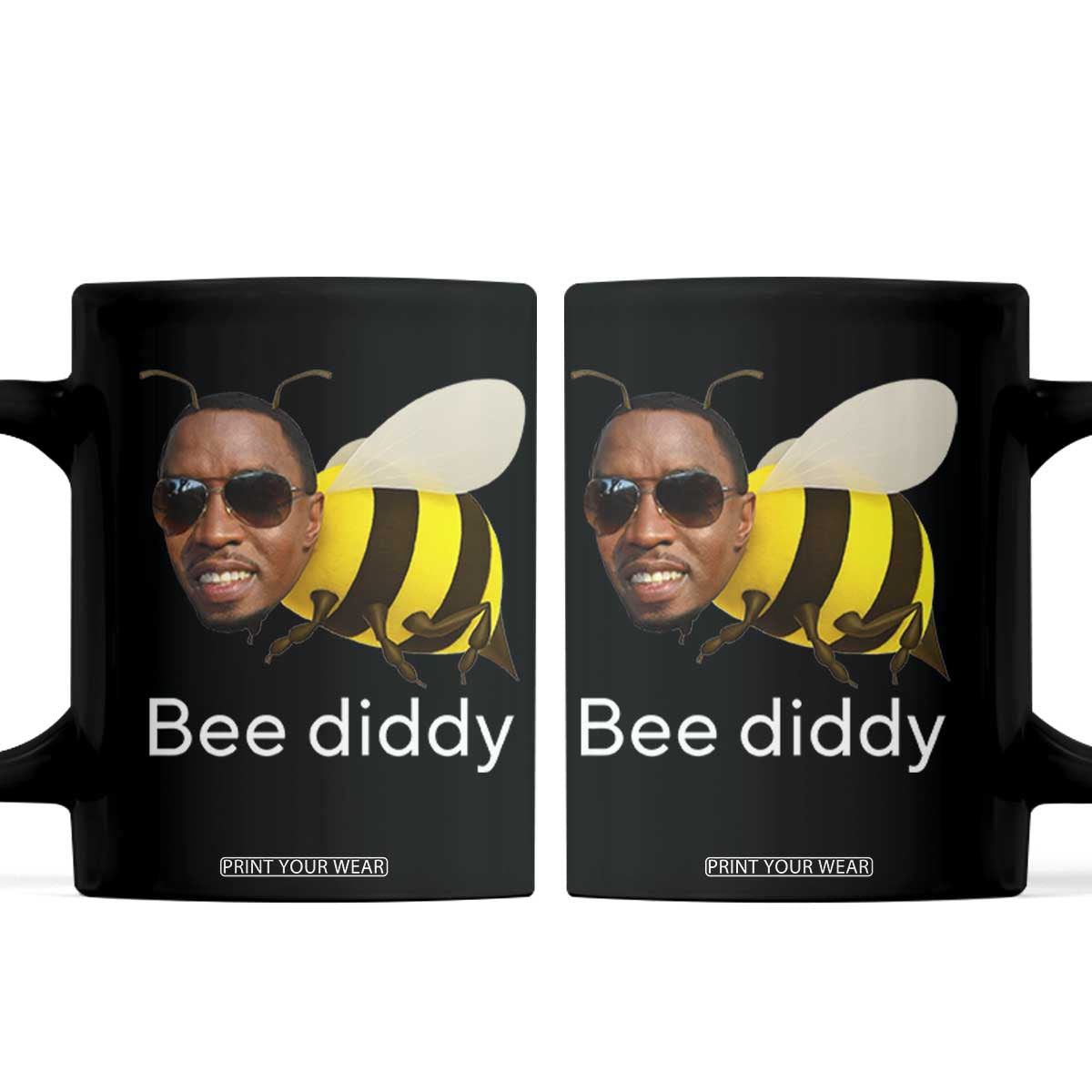 Bee Diddy Coffee Mug Funny Weirdcore Dark Humor Internet Memes Gen-Z TS10 Black Print Your Wear