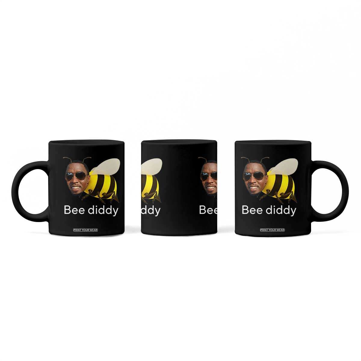 Bee Diddy Coffee Mug Funny Weirdcore Dark Humor Internet Memes Gen-Z TS10 Print Your Wear