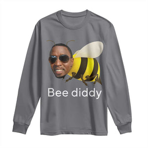 Bee Diddy Long Sleeve Shirt Funny Weirdcore Dark Humor Internet Memes Gen-Z TS10 Charcoal Print Your Wear