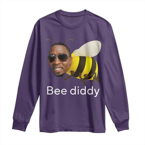 Bee Diddy Long Sleeve Shirt Funny Weirdcore Dark Humor Internet Memes Gen-Z TS10 Purple Print Your Wear