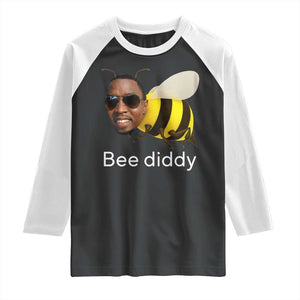Bee Diddy Raglan Shirt Funny Weirdcore Dark Humor Internet Memes Gen-Z TS10 Black White Print Your Wear