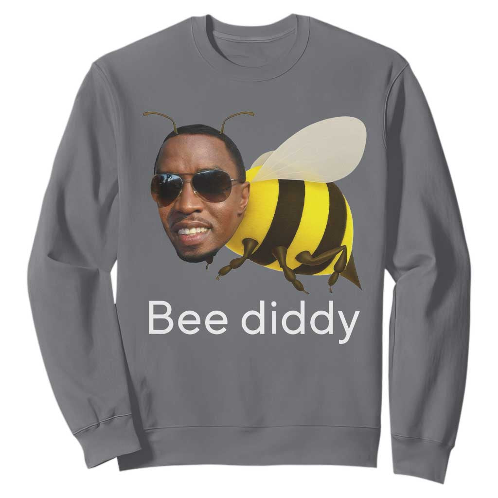 Bee Diddy Sweatshirt Funny Weirdcore Dark Humor Internet Memes Gen-Z TS10 Charcoal Print Your Wear