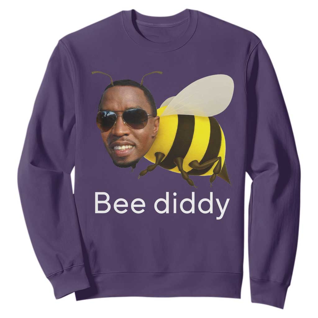 Bee Diddy Sweatshirt Funny Weirdcore Dark Humor Internet Memes Gen-Z TS10 Purple Print Your Wear