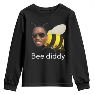 Bee Diddy Youth Sweatshirt Funny Weirdcore Dark Humor Internet Memes Gen-Z TS10 Black Print Your Wear
