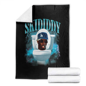 Funny Diddy Throw Blanket Diddy Skibidi Toilet Bootleg Meme TS10 Black Print Your Wear