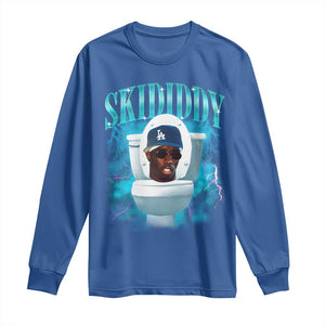 Funny Diddy Long Sleeve Shirt Diddy Skibidi Toilet Bootleg Meme TS10 Royal Blue Print Your Wear