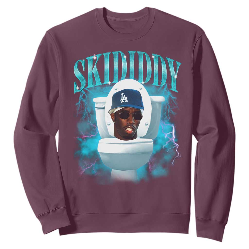 Funny Diddy Sweatshirt Diddy Skibidi Toilet Bootleg Meme TS10 Maroon Print Your Wear