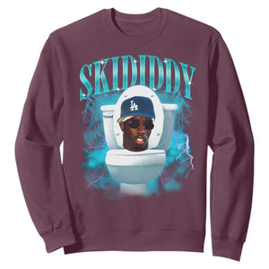 Funny Diddy Sweatshirt Diddy Skibidi Toilet Bootleg Meme TS10 Maroon Print Your Wear