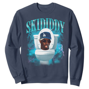 Funny Diddy Sweatshirt Diddy Skibidi Toilet Bootleg Meme TS10 Navy Print Your Wear
