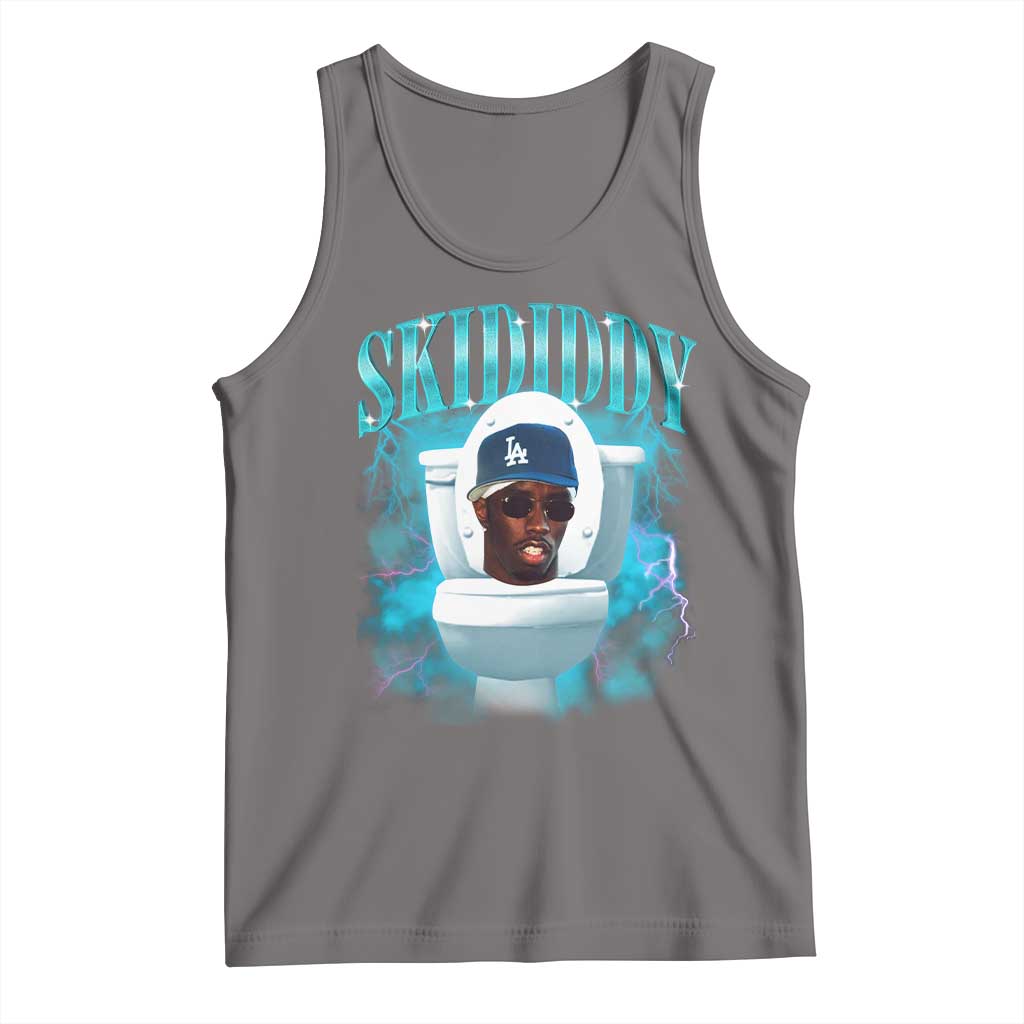 Funny Diddy Tank Top Diddy Skibidi Toilet Bootleg Meme TS10 Deep Heather Print Your Wear
