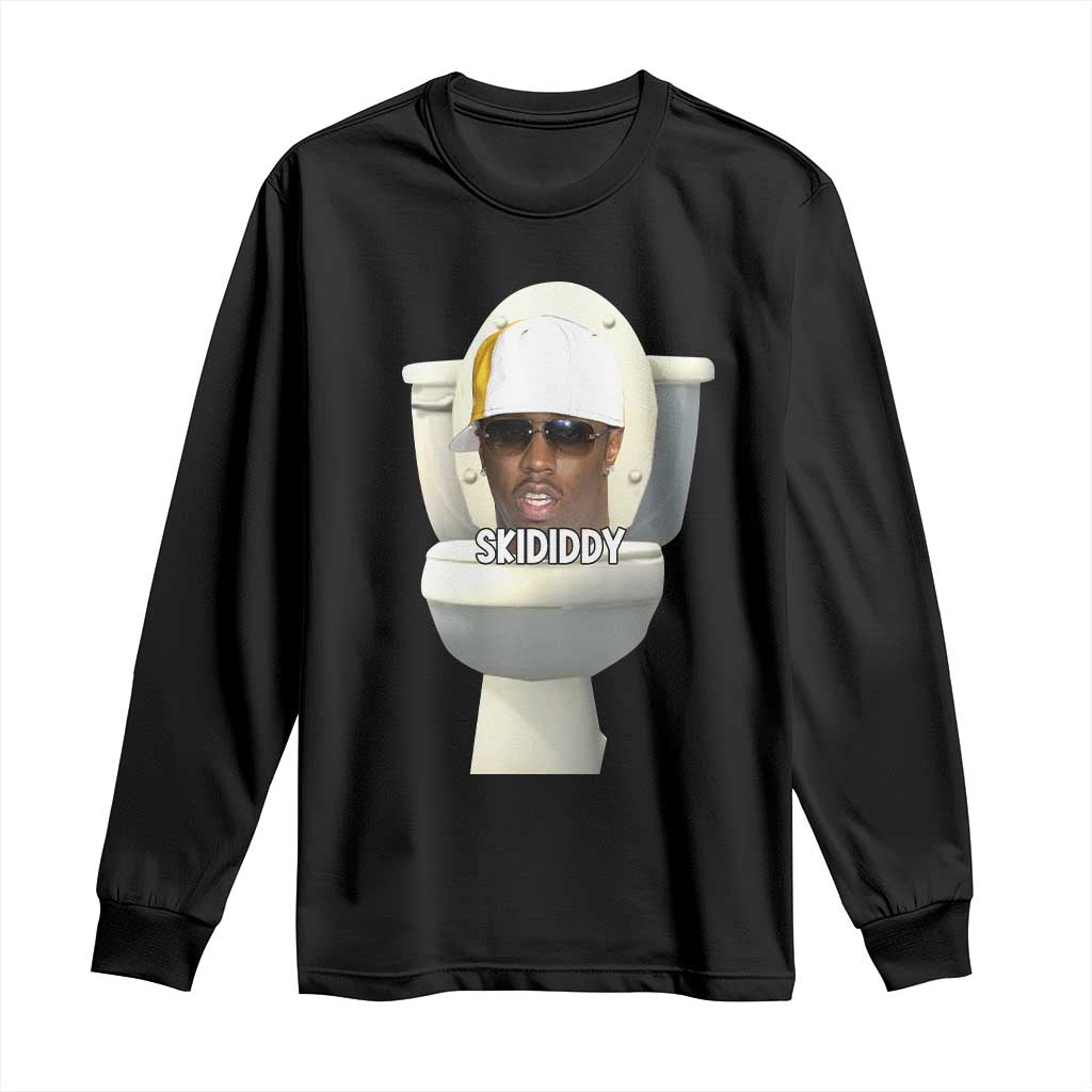 Funny Diddy Long Sleeve Shirt Diddy Skibidi Toilet Meme TS10 Black Print Your Wear