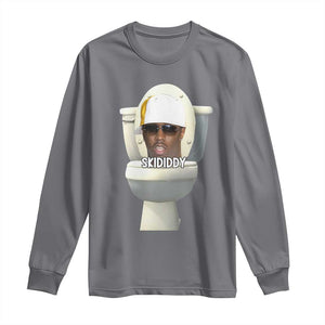 Funny Diddy Long Sleeve Shirt Diddy Skibidi Toilet Meme TS10 Charcoal Print Your Wear