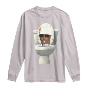 Funny Diddy Long Sleeve Shirt Diddy Skibidi Toilet Meme TS10 Ice Gray Print Your Wear