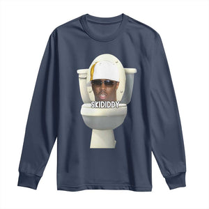Funny Diddy Long Sleeve Shirt Diddy Skibidi Toilet Meme TS10 Navy Print Your Wear
