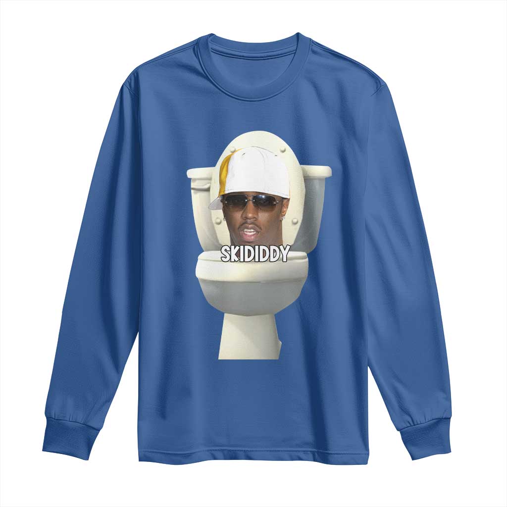 Funny Diddy Long Sleeve Shirt Diddy Skibidi Toilet Meme TS10 Royal Blue Print Your Wear