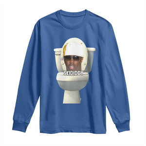 Funny Diddy Long Sleeve Shirt Diddy Skibidi Toilet Meme TS10 Royal Blue Print Your Wear