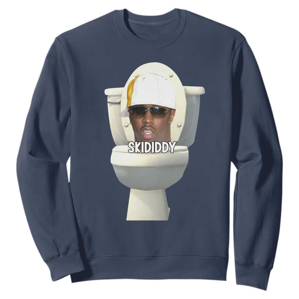 Funny Diddy Sweatshirt Diddy Skibidi Toilet Meme TS10 Navy Print Your Wear