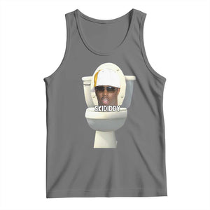 Funny Diddy Tank Top Diddy Skibidi Toilet Meme TS10 Black Heather Print Your Wear