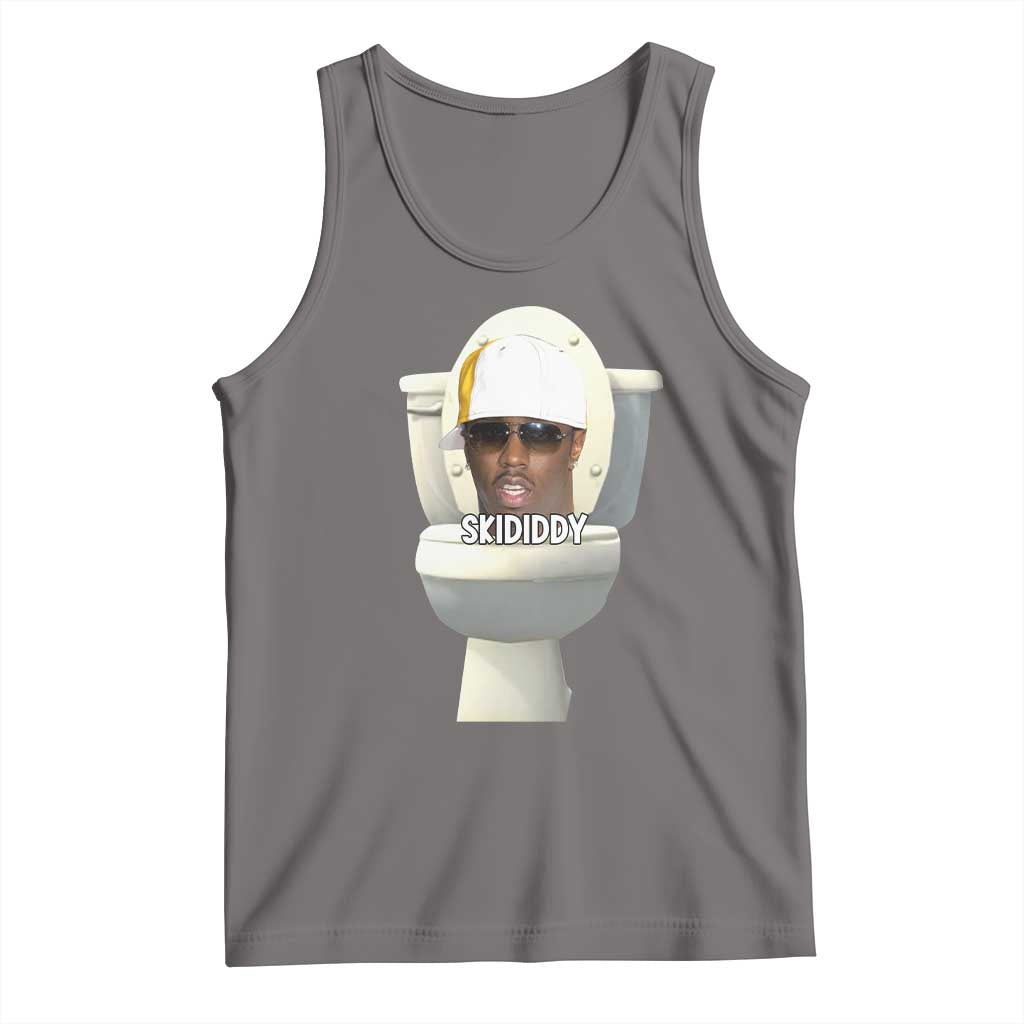 Funny Diddy Tank Top Diddy Skibidi Toilet Meme TS10 Deep Heather Print Your Wear