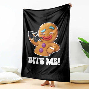 Funny Xmas Gingerbread Man Throw Blanket Funny Sexy Cookie Bite Me TS10 Print Your Wear