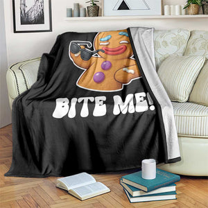 Funny Xmas Gingerbread Man Throw Blanket Funny Sexy Cookie Bite Me TS10 Print Your Wear