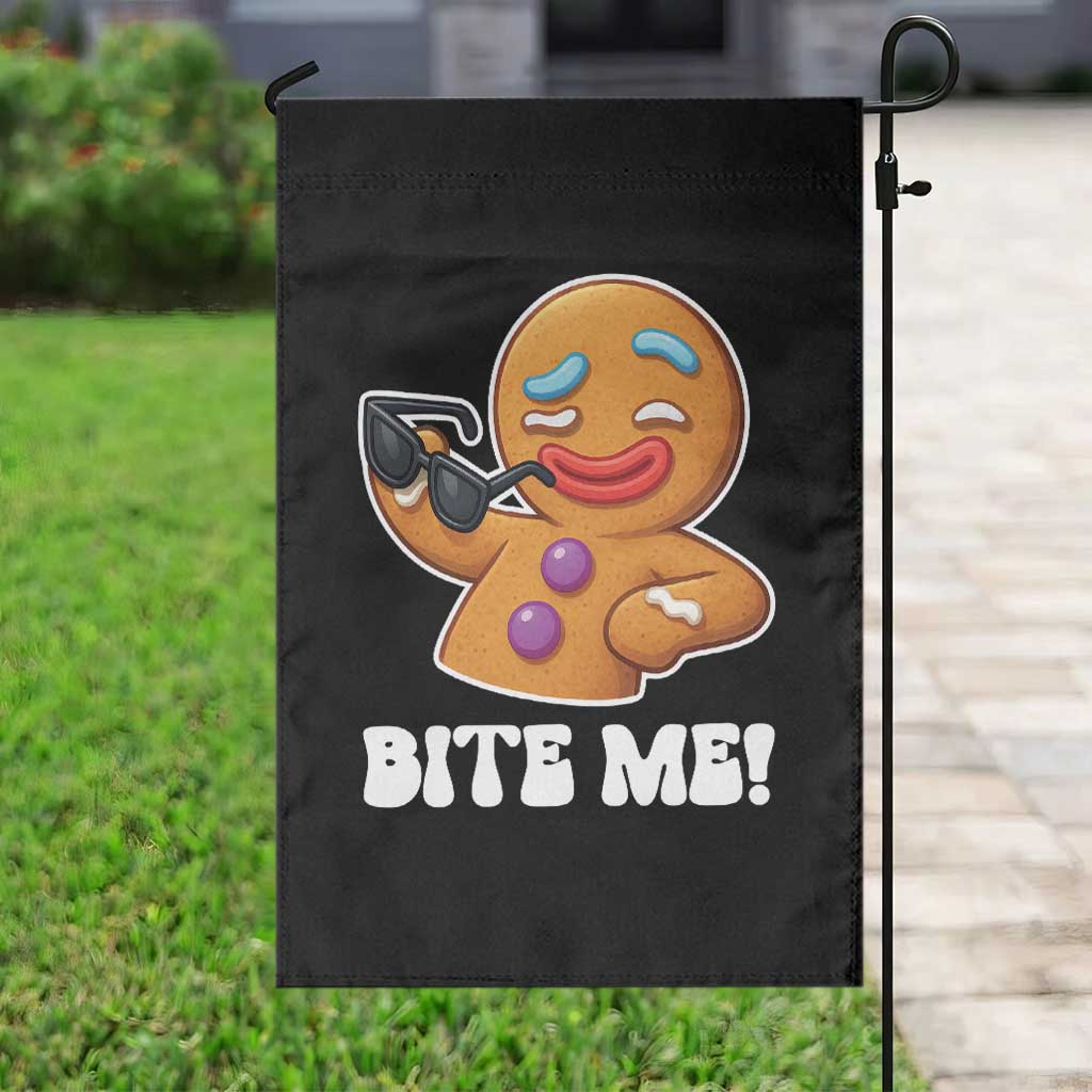 Funny Xmas Gingerbread Man Garden Flag Funny Sexy Cookie Bite Me TS10 Print Your Wear