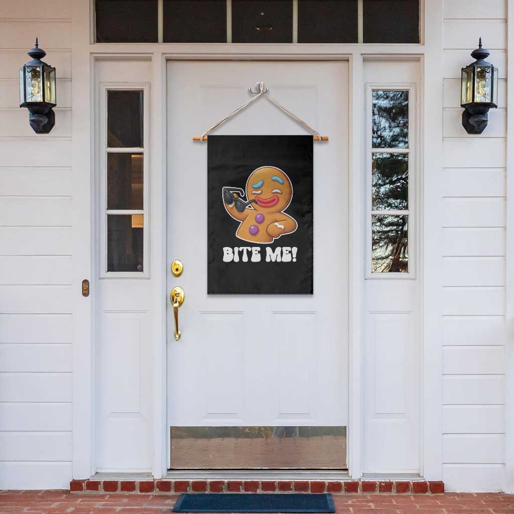 Funny Xmas Gingerbread Man Garden Flag Funny Sexy Cookie Bite Me TS10 Print Your Wear