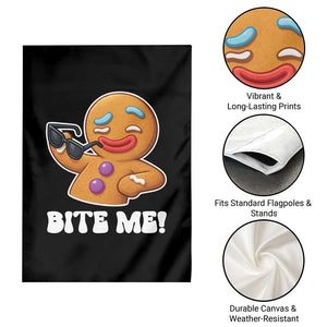 Funny Xmas Gingerbread Man Garden Flag Funny Sexy Cookie Bite Me TS10 Print Your Wear