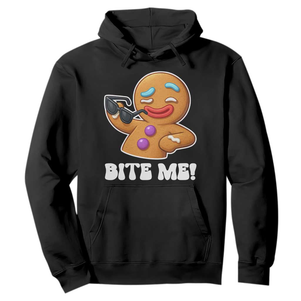 Funny Xmas Gingerbread Man Hoodie Funny Sexy Cookie Bite Me TS10 Black Print Your Wear