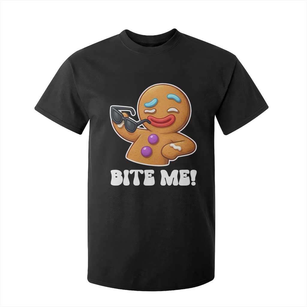 Funny Xmas Gingerbread Man T Shirt For Kid Funny Sexy Cookie Bite Me TS10 Black Print Your Wear