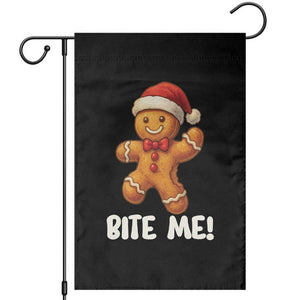 Funny Xmas Gingerbread Man Garden Flag Cookie Bite Me TS10 Black Print Your Wear