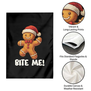 Funny Xmas Gingerbread Man Garden Flag Cookie Bite Me TS10 Print Your Wear