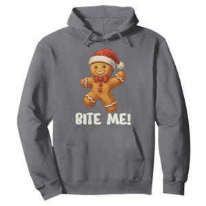 Funny Xmas Gingerbread Man Hoodie Cookie Bite Me TS10 Charcoal Print Your Wear