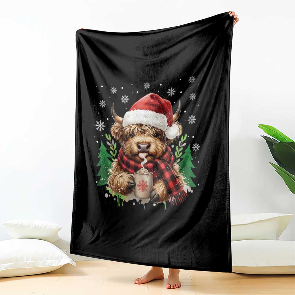 Christmas Cow Throw Blanket Funny Highland Cow Western Farmer Gift TS10 Print Your Wear