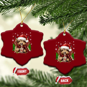 Christmas Cow Ceramic Ornament Funny Highland Cow Western Farmer Gift TS10 Print Your Wear