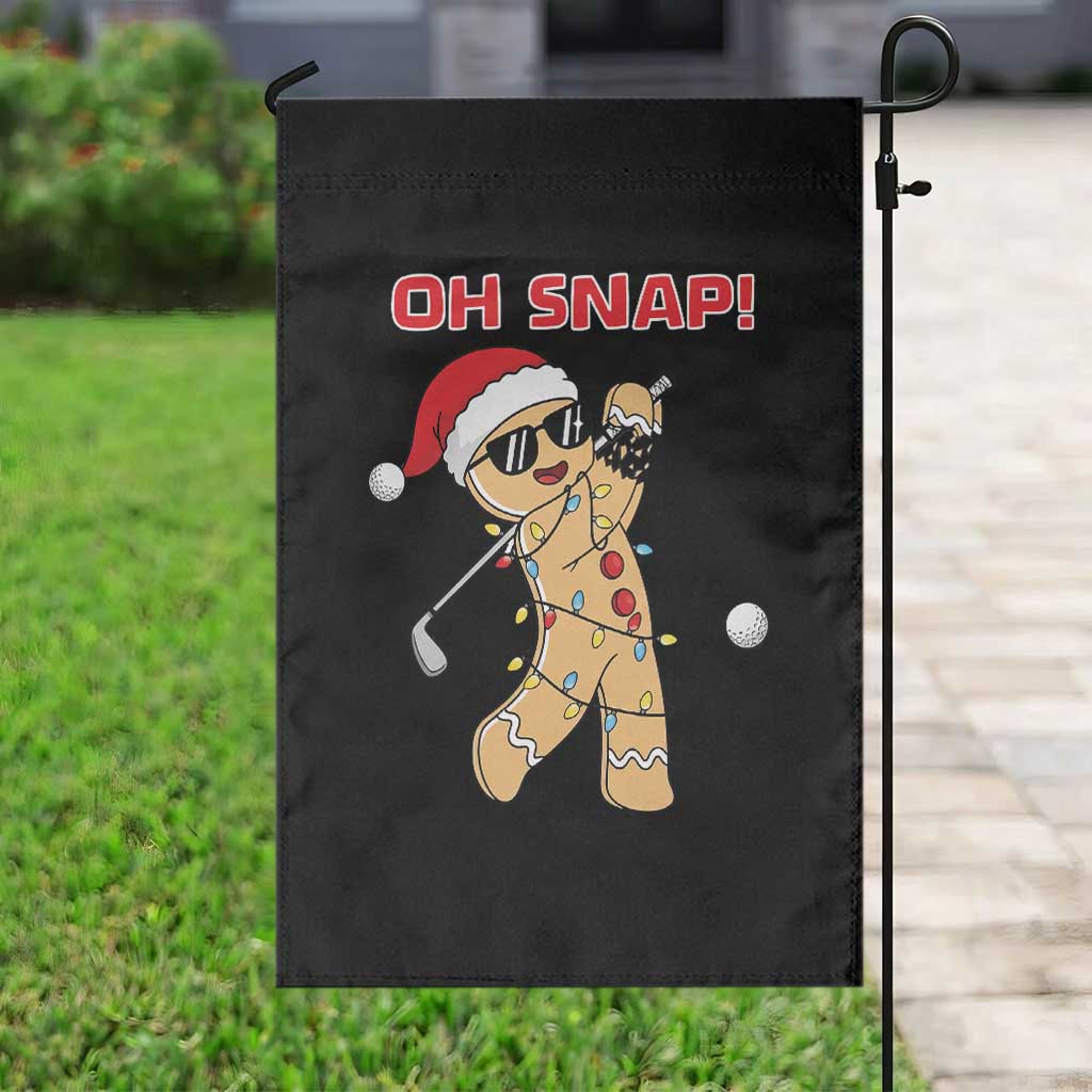Oh Snap Gingerbreadman Golfer Garden Flag Funny Golf Christmas Golfing Pajamas TS10 Print Your Wear