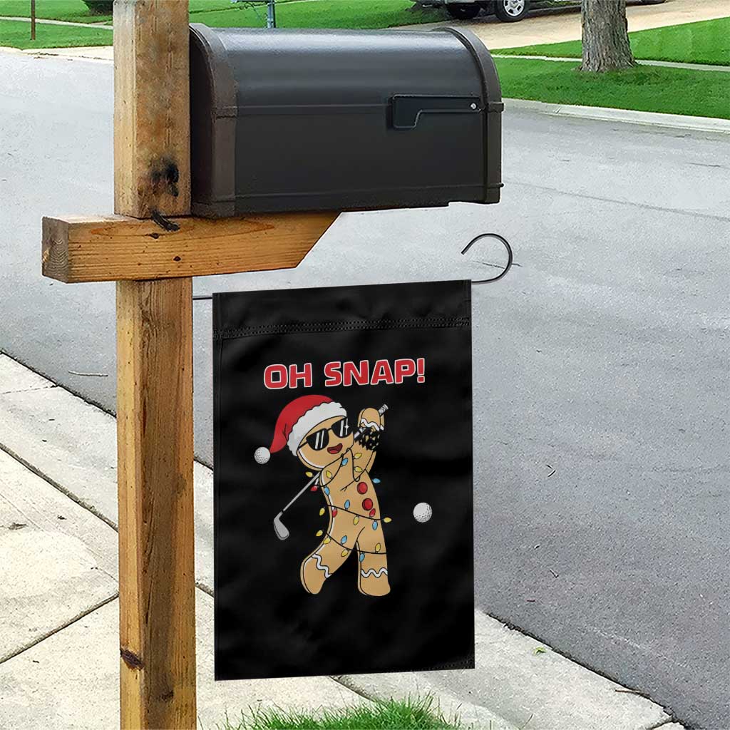 Oh Snap Gingerbreadman Golfer Garden Flag Funny Golf Christmas Golfing Pajamas TS10 Print Your Wear