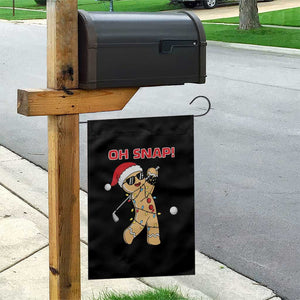Oh Snap Gingerbreadman Golfer Garden Flag Funny Golf Christmas Golfing Pajamas TS10 Print Your Wear