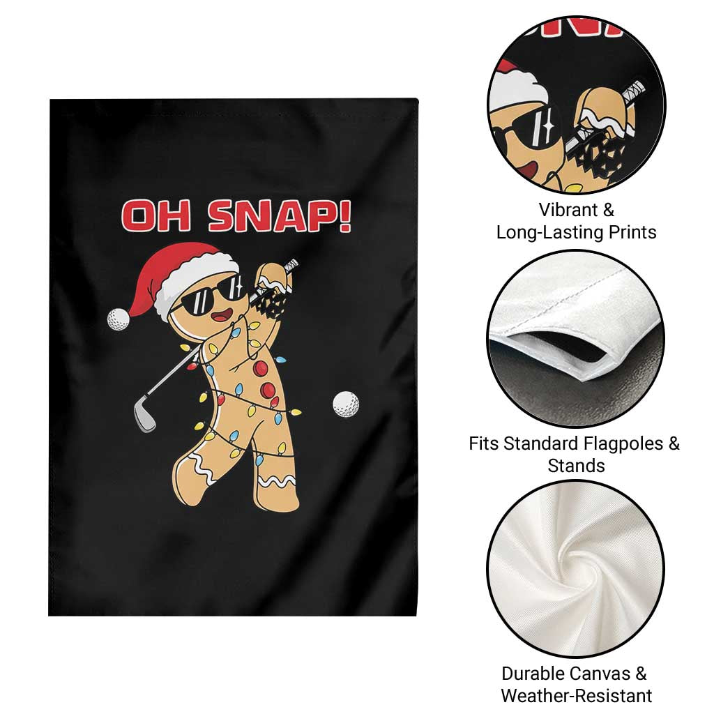 Oh Snap Gingerbreadman Golfer Garden Flag Funny Golf Christmas Golfing Pajamas TS10 Print Your Wear