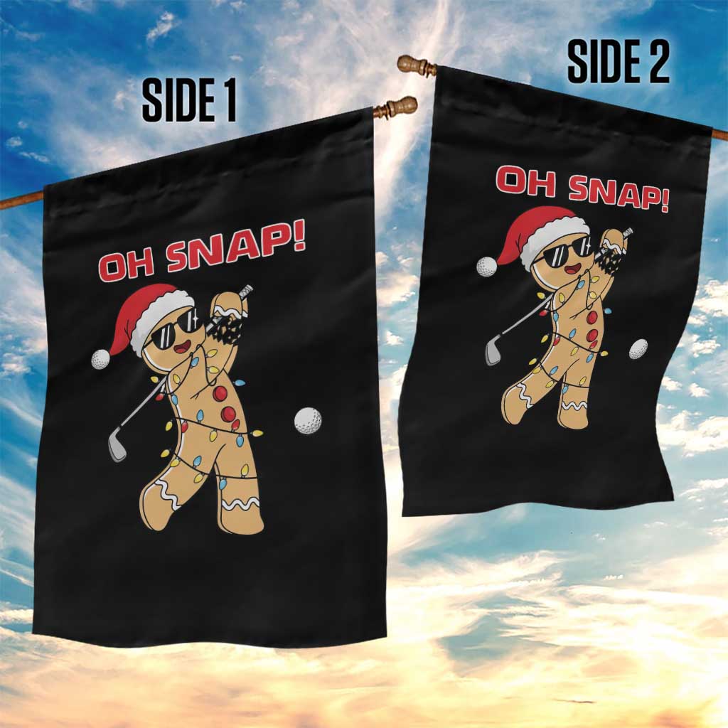 Oh Snap Gingerbreadman Golfer Garden Flag Funny Golf Christmas Golfing Pajamas TS10 Print Your Wear